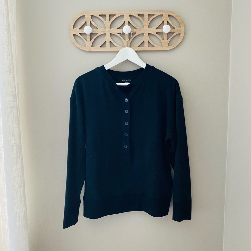 Athleta Pullover Sweater Black Sz XS